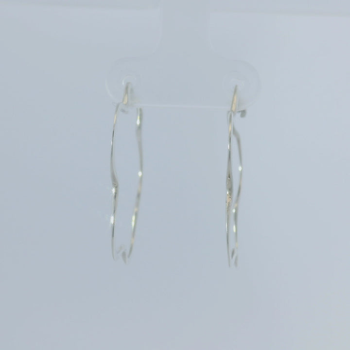 Flower Sterling Silver Hoop Earrings
