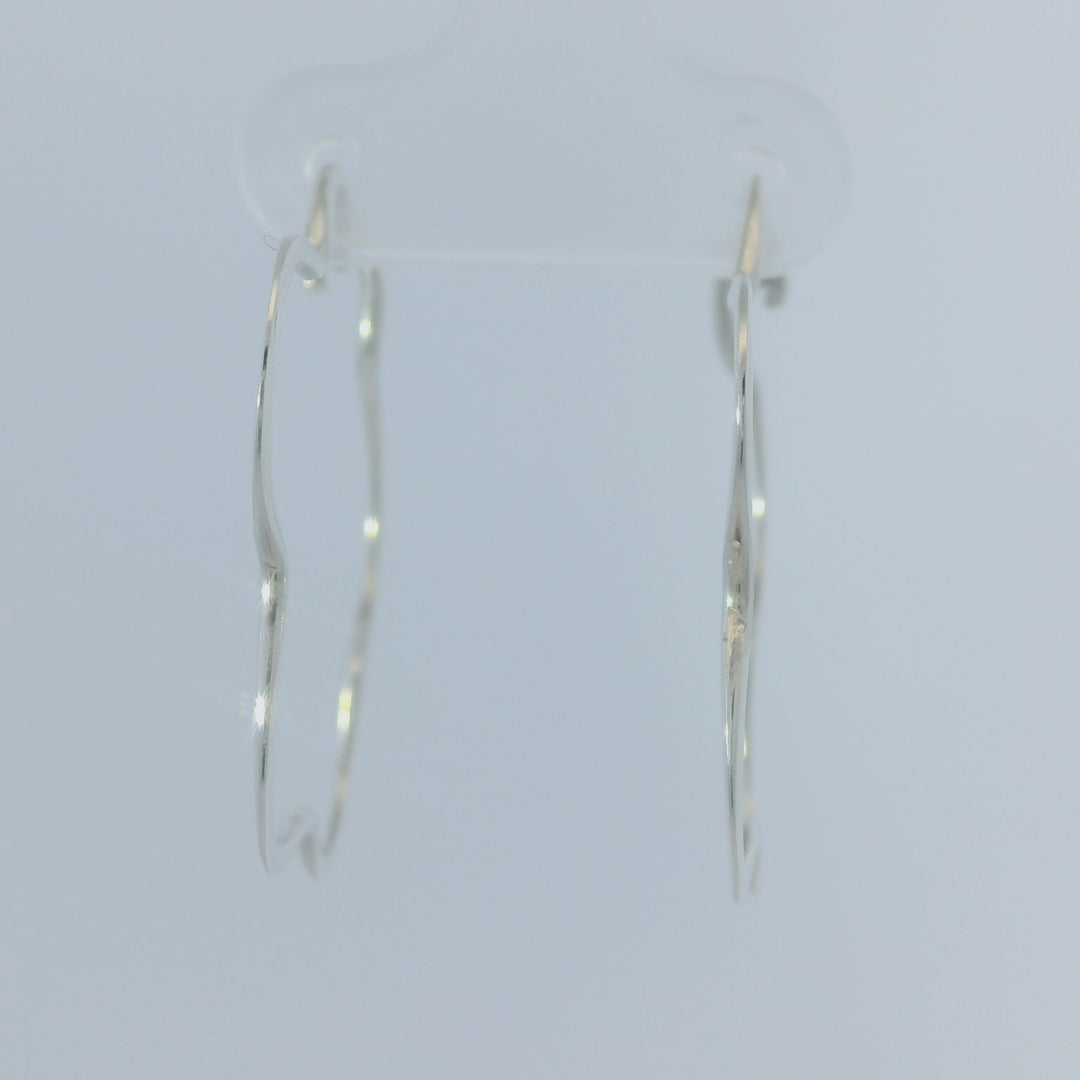 Flower Sterling Silver Hoop Earrings