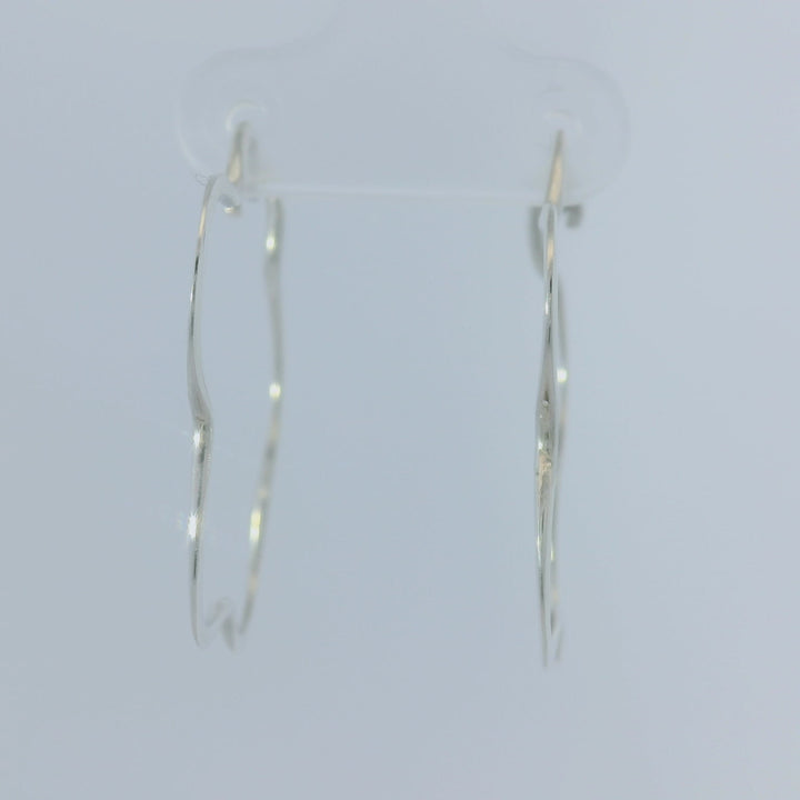 Flower Sterling Silver Hoop Earrings