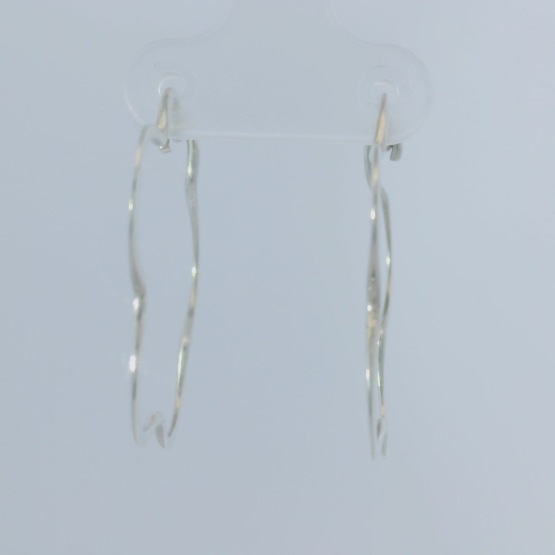 Flower Sterling Silver Hoop Earrings