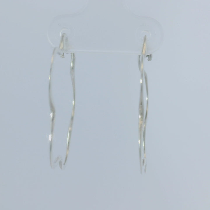 Flower Sterling Silver Hoop Earrings
