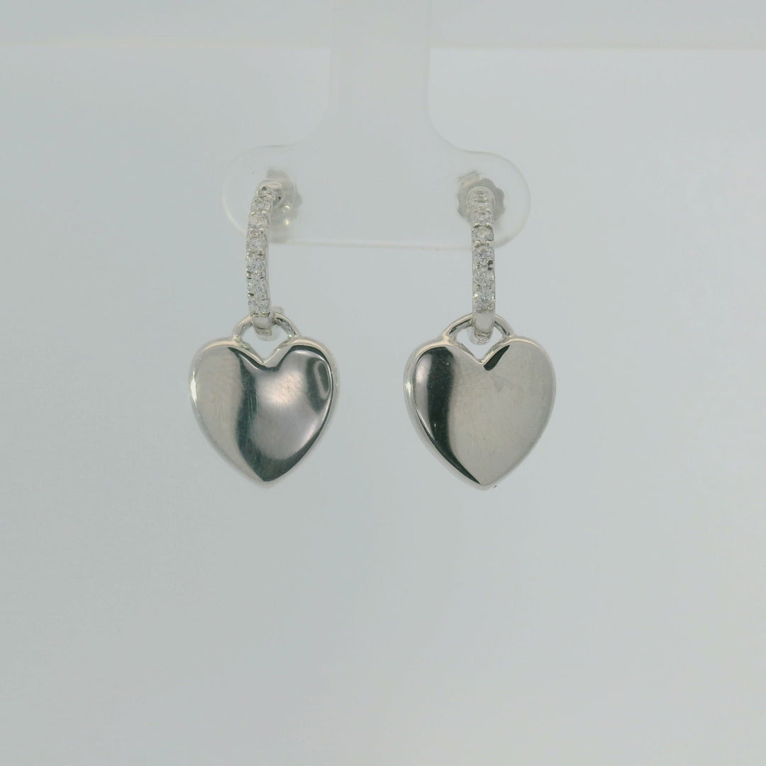 Elegant Heart-Shaped Silver Earrings