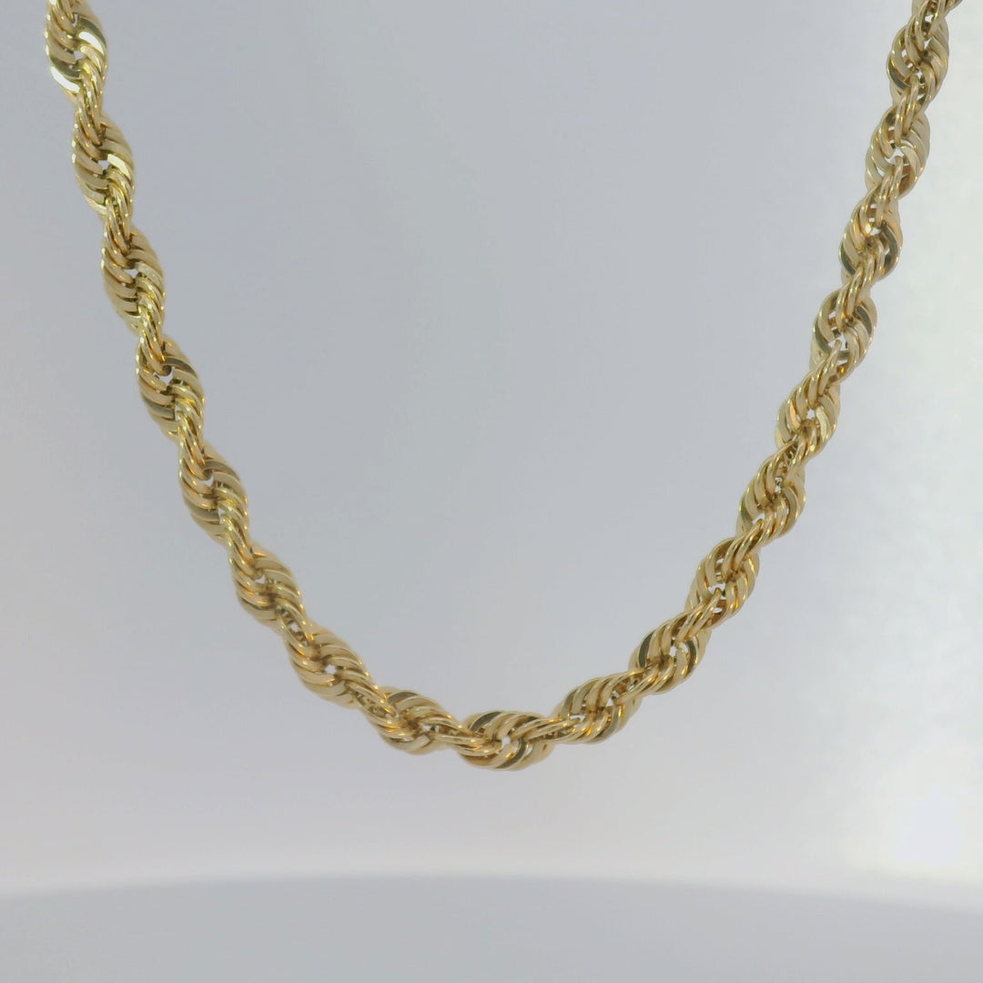 10KY Gold Diamond-Cut French Rope Chain Necklace